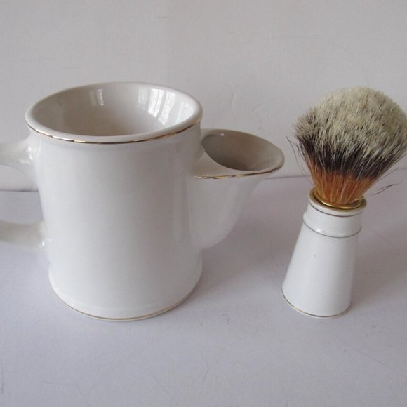 Golfer Antique Shaving Scuttle Shaving Brush Shaving Mug Mens Shaving Cup - Picture 4 of 7